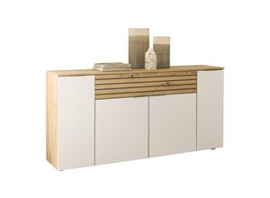 5901730932003 - Stilvolle Kommode Sideboard 1 Schublade   4 Türen Weiß   Artisan Eiche Nb ca