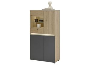 5901730932355 - Kommode lille Highboard mit Beleuchtung in Artisan Eiche   Anthrazit ca 75 14