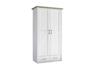 5901738014299 - - Kleiderschrank Babyzimmerschrank Kinderschrank luca Weiß   Trüffel Nb 106 cm 