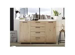 5901738021990 - Pol-power - Kommode Beistellkommode Wäschekommode Highboard 150 cm orlando Artisan Eiche Nb