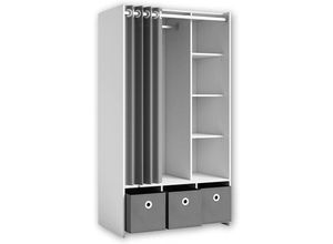 5901738030923 - Pol-power - Stauraumschrank Kleiderschrank mit Vorhang ca 100 x 180 x 50 cm 58-779-H1 jen