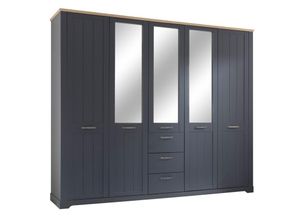 5901738034419 - Pol-power - Kleiderschrank Schlafzimmer Drehtüren Stauraum ca 270cm elastir Graphit Grau 