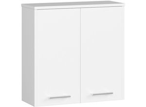 5901738165595 - Abamihome - Hängender Badezimmerschrank akord fin Weiß 60 cm 2 Türen 2 Ebenen B60 x H60 x T225 cm