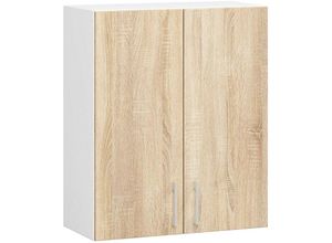 5901738166448 - Akord - Küchenschrank Küchenschrank an der Wand hängen 60 cm w60 modulare Lima Weiß   Eiche Sonoma 2 Regale 2 Türen1