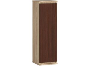 5901738167674 - Abamihome - Showcase Garderobe an der Wand hängen 30 cm Matte System ohne Eichenhandel Sonoma   Wenge 3 Regale 1 Türen1