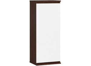 5901738167698 - Abamihome - Schaufenster Schrank an der Wand hängen 40 cm Matte System ohne Wenge   White Griff 3 Regale 1 Türen1