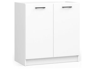 5901738168091 - Akord - Niedriger Küchenschrank Küchenschrank für Waschbecken 80 cm S80 modularer weiß   weißer Lima 1 Regale 2 Türen1