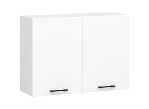 5901738168169 - Akord - Küchenschrank Küchenschrank an der Wand hängen 80 cm W80 modulares Oliwia Weiß   Weiß 2 Regale 2 Türen1