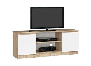 5901738168312 - Fernsehkommode K-140 | ein offenes Regalfach | 2 Ablagen mit Türen links und rechts | H55 x B140 x T40 cm | Gewicht 30 kg | Gewicht 40 kg | Farbe