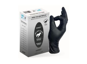 5901738875395 - Verstärkte Nitril-Handschuhe Max Grip Schwarz Grösse Xxl