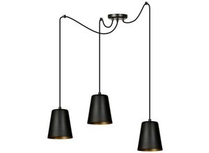 5901738892361 - Emibig Lighting - Emibig link Schwarz Gold Cluster Pendelleuchte 3x E27