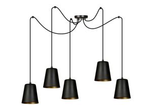 5901738892378 - Emibig Lighting - Emibig link Schwarz Gold Cluster Pendelleuchte 5x E27