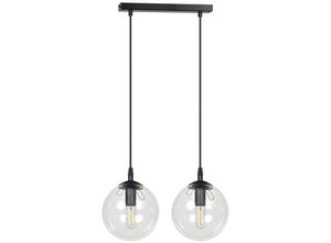 5901738895218 - Emibig Lighting - Emibig cosmo Schwarze Globe Bar Pendel-Deckenleuchte mit klaren Glasschirmen 2x E14