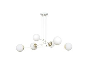 5901738895669 - Emibig Lighting - Emibig ognis White Globe Multi Arm Pendel-Deckenleuchte mit weißen Glasschirmen 6x E27