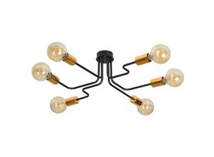 5901738896000 - Emibig Lighting - Emibig harmony Schwarz Kupfer mehrarmige halbbündige Deckenleuchte 6x E27