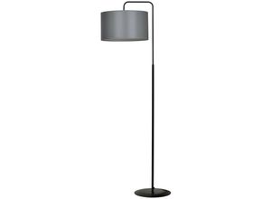 5901738896345 - Emibig Lighting - Emibig trapo Schwarze Stehlampe mit Schirm mit grauen Stoffschirmen 1x E27