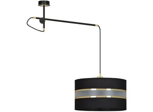 5901738898851 - Emibig Lighting - Emibig korno Schwarze Pendel-Deckenleuchte mit schwarzen goldenen Stoffschirmen 1x E27