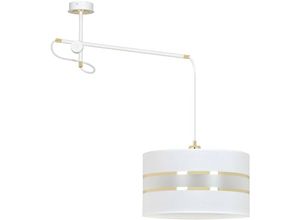 5901738898912 - Emibig Lighting - Emibig korno Weiße Pendel-Deckenleuchte mit schwarzen goldenen Stoffschirmen 1x E27