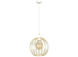 5901738899100 - Emibig Lighting - Emibig pineta Drahtrahmen-Pendel-Deckenleuchte Weiß Gold 1x E27