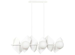 5901738899674 - Emibig Lighting - Emibig drifton Weiße Designer-Pendel-Deckenleuchte mit weißen Glasschirmen 6x E14