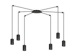 5901738899841 - Emibig Lighting - Emibig traker Schwarze Cluster-Pendel-Deckenleuchte 6x GU10