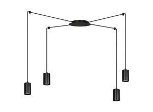 5901738899858 - Emibig Lighting - Emibig traker Schwarze Cluster-Pendel-Deckenleuchte 4x GU10