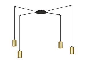 5901738899919 - Emibig Lighting - Emibig traker Schwarz Gold Cluster Pendelleuchte 4x GU10