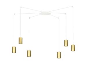 5901738899933 - Emibig Lighting - Emibig traker Weiß Gold Cluster Pendelleuchte 6x GU10