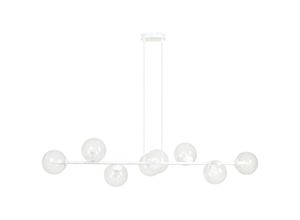 5901738900202 - Emibig Lighting - Emibig rossi Weiße Kugel-Pendel-Deckenleuchte mit klaren Glasschirmen 8x E14