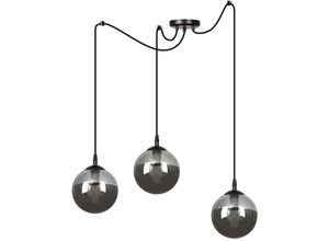 5901738900400 - Emibig Lighting - Emibig gigi Schwarze Glaskugel-Cluster-Pendel-Deckenleuchte mit Graphitglasschirmen 3x E14