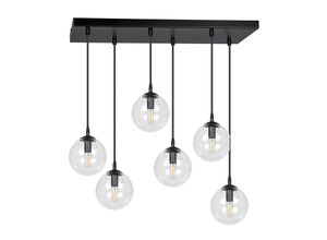 5901738900530 - Emibig Lighting - Emibig cosmo Schwarze Globe-Cluster-Pendel-Deckenleuchte mit klaren Glasschirmen 6x E14