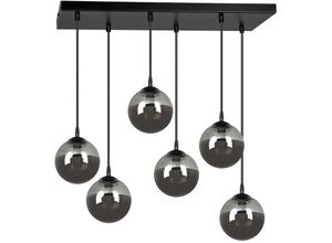 5901738900547 - Emibig Lighting - Emibig cosmo Schwarze Globe-Cluster-Pendel-Deckenleuchte mit Graphitglasschirmen 6x E14