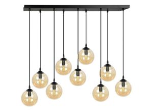 5901738900608 - Emibig Lighting - Emibig cosmo Schwarze Globe-Cluster-Hänge-Deckenleuchte mit bernsteinfarbenen Glasschirmen 9x E14