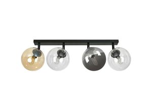 5901738900660 - Emibig Lighting - Emibig tofi Black Globe Deckenstrahler mit klaren graphitfarbenen und bernsteinfarbenen Glasschirmen 4x E14