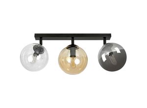 5901738900707 - Emibig Lighting - Emibig tofi Black Globe Deckenstrahler mit klaren graphitfarbenen und bernsteinfarbenen Glasschirmen 3x E14