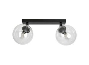 5901738900769 - Emibig Lighting - Emibig tofi Black Globe Twin Deckenstrahler mit klaren Glasschirmen 2x E14