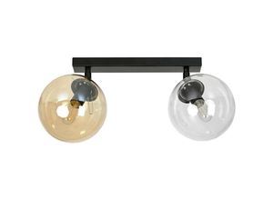 5901738900783 - Emibig Lighting - Emibig tofi Black Globe Twin Deckenstrahler mit klaren graphitfarbenen bernsteinfarbenen Glasschirmen 2x E14