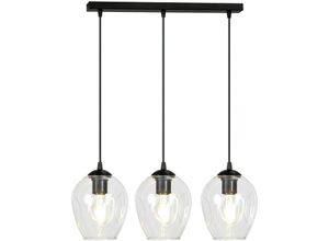 5901738901056 - Emibig Lighting - Emibig istar Schwarze Balken-Pendel-Deckenleuchte mit klaren Glasschirmen 3x E27