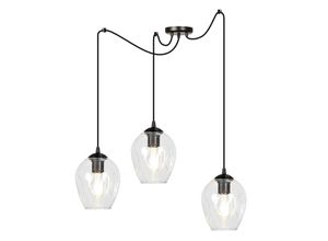 5901738901209 - Emibig Lighting - Emibig level Schwarze Glaskuppel-Cluster-Pendel-Deckenleuchte mit klaren Glasschirmen 3x E27