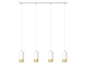 5901738901360 - Emibig Lighting - Emibig fumiko Weiß Gold Bar Pendelleuchte 4x GU10