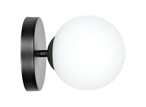 5901738916340 - Emibig Lighting - Emibig halldor Schwarze Globe-Wandlampe mit weißen Glasschirmen 1x E14