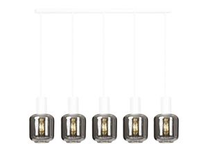 5901738916371 - Emibig Lighting - Emibig ingvar White Bar Pendel-Deckenleuchte mit Graphitglasschirmen 5x E14