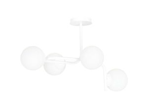 5901738916586 - Emibig Lighting - Emibig kalf Weiße V1-Kugel-Deckenleuchte mit weißen Glasschirmen 4x E14