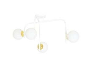 5901738916692 - Emibig Lighting - Emibig ragnar Weiß Gold V2 Globe Deckenleuchte mit weißen Glasschirmen 4x E14