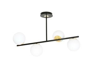 5901738918597 - Emibig Lighting - Emibig floki Kugel-Deckenleuchte in Schwarz Gold mit weißen Glasschirmen 4x E14