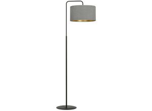 5901738920224 - Emibig Lighting - Emibig hilde Schwarze Stehlampe mit Schirm mit grauen Stoffschirmen 1x E27