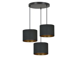 5901738920477 - Emibig Lighting - Emibig hilde Schwarze Cluster-Pendel-Deckenleuchte mit schwarzen Stoffschirmen 3x E27