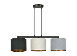 5901738920514 - Emibig Lighting - Emibig hilde Black Bar Pendel-Deckenleuchte mit schwarzen grauen weißen Stoffschirmen 3x E27