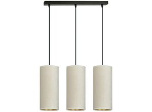 5901738920767 - Emibig Lighting - Emibig bente Schwarze Balken-Pendel-Deckenleuchte mit weißen Stoffschirmen 3x E14