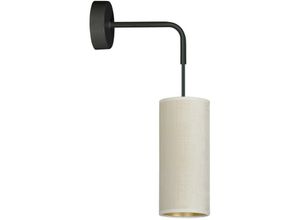 5901738920811 - Emibig Lighting - Emibig bente Schwarze Wandlampe mit Schirm mit weißen Stoffschirmen 1x E14